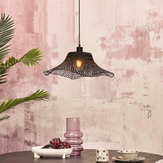 Good&Mojo Hanglamp 'Ibiza' Bamboe, 50cm, kleur Zwart