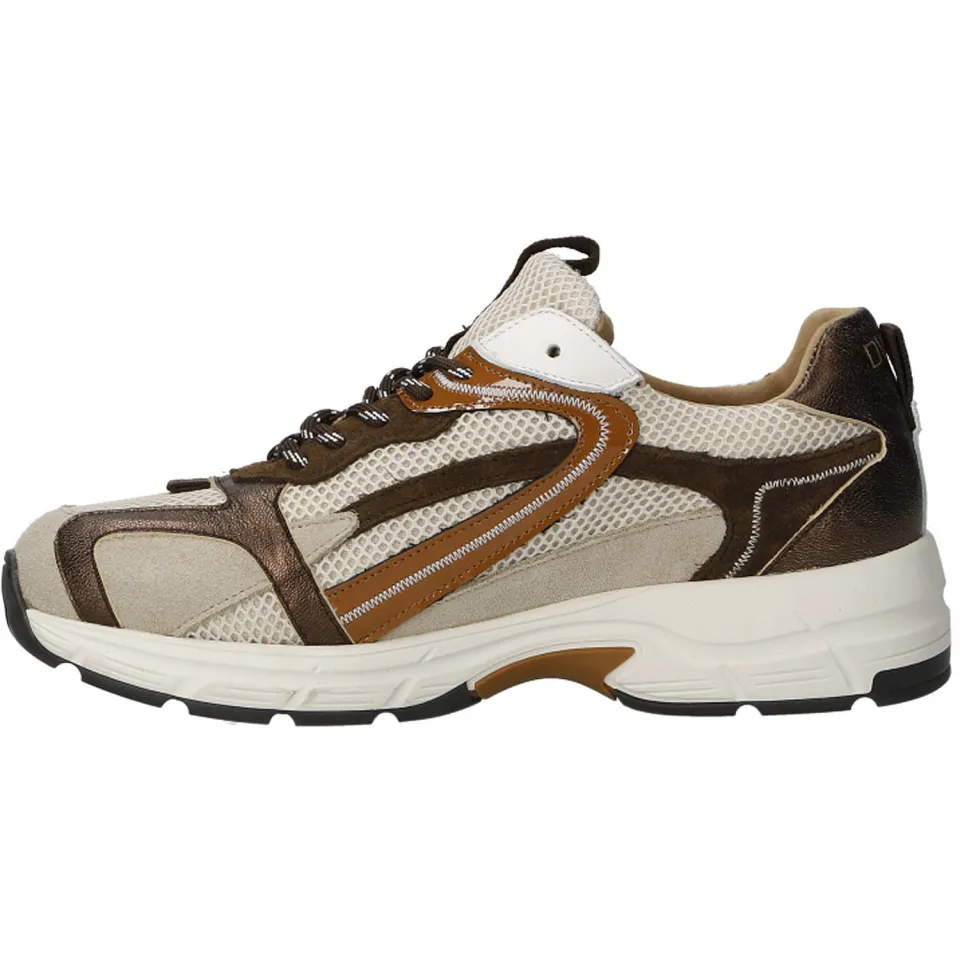 DWRS Neya leren sneakers - beige/donkerbruin, foto 4