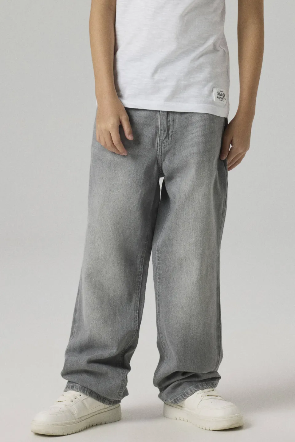 NAME IT KIDS loose fit jeans grey denim, foto 7
