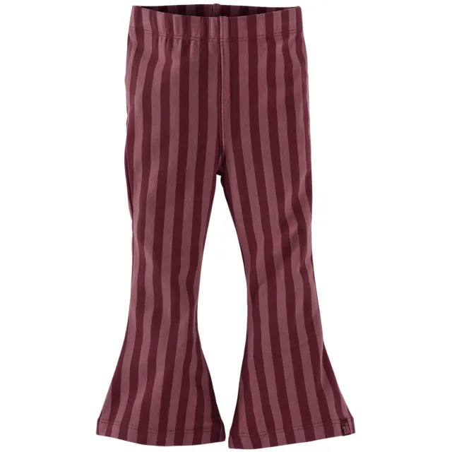 Z8 Mini gestreepte flared broek roze/bordeaux