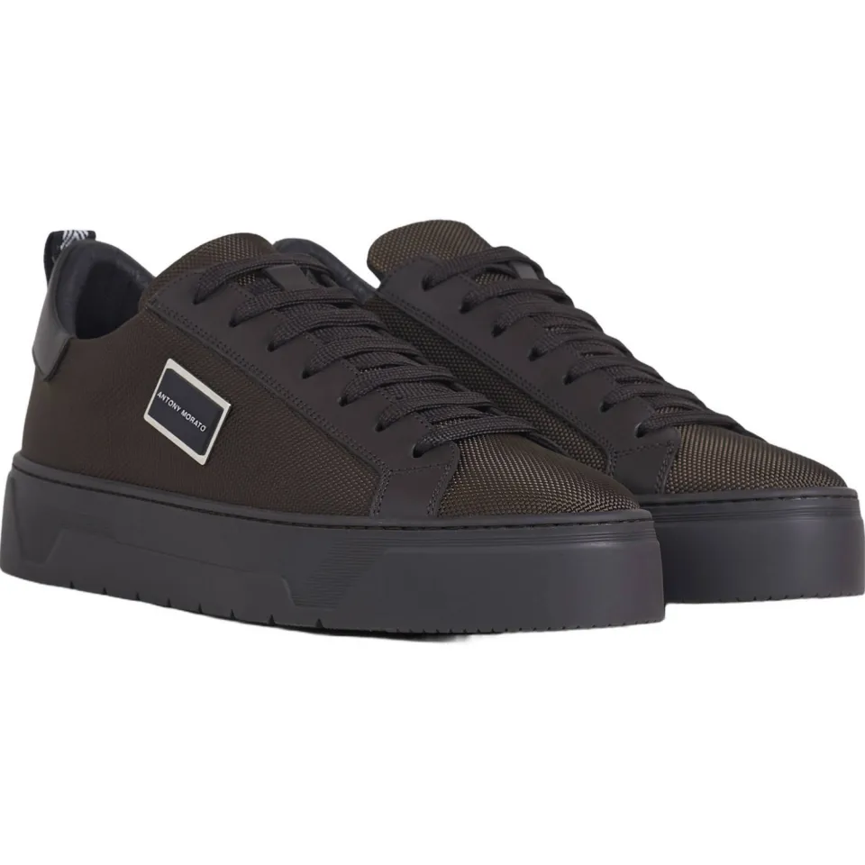 Antony Morato Metal Bold sneakers met logo - donkerbruin, foto 2