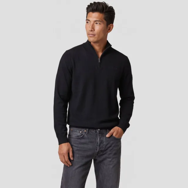 Airforce katoenen regular fit gebreide trui - zwart True Black