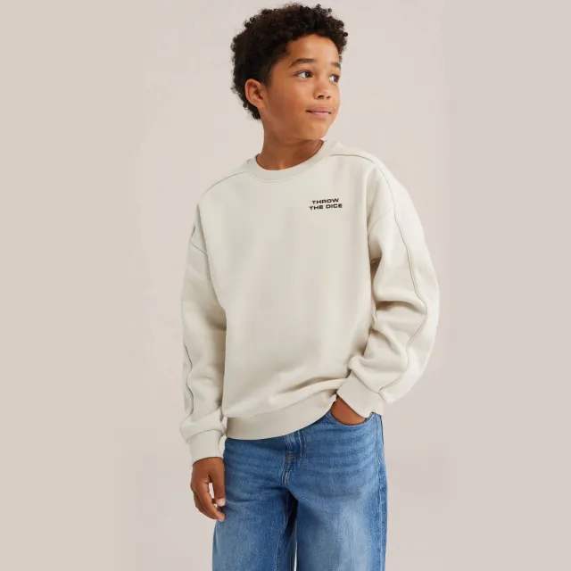 WE Fashion sweater met backprint - ecru