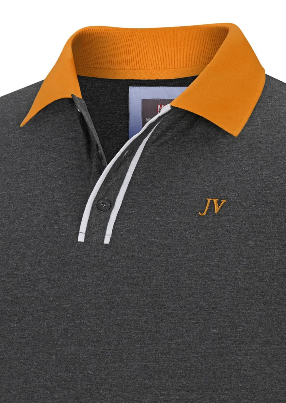 Jan Vanderstorm polo Plus Size ISFRIED donkergrijs, foto 4