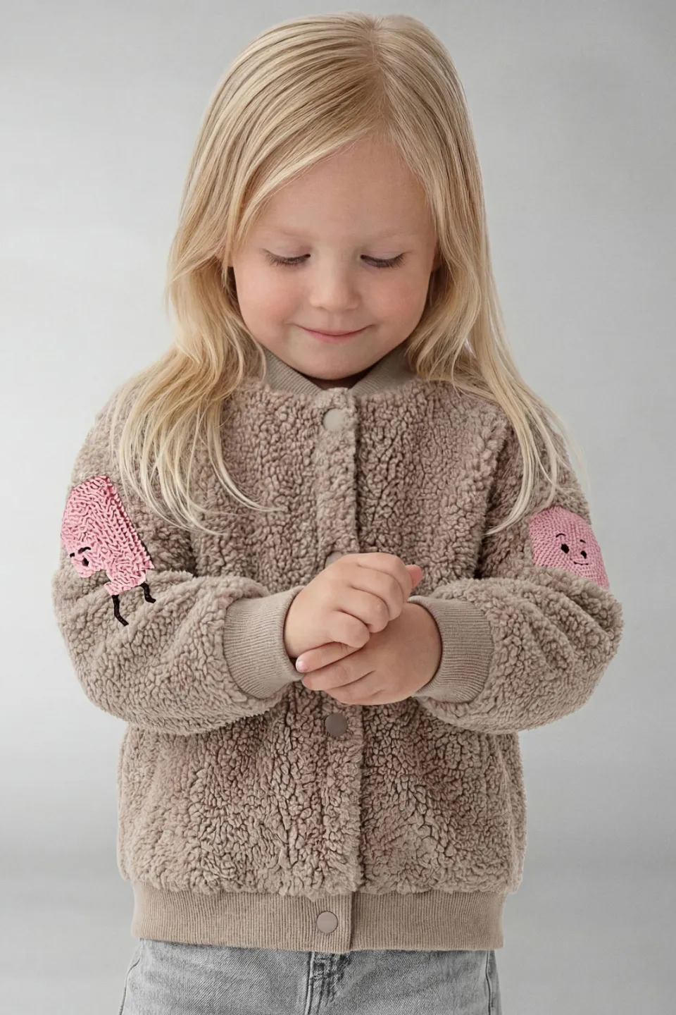NAME IT MINI teddy baseballjack beige, foto 4