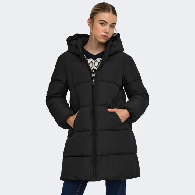 Only Juta puffer winterjas zwart, foto 4