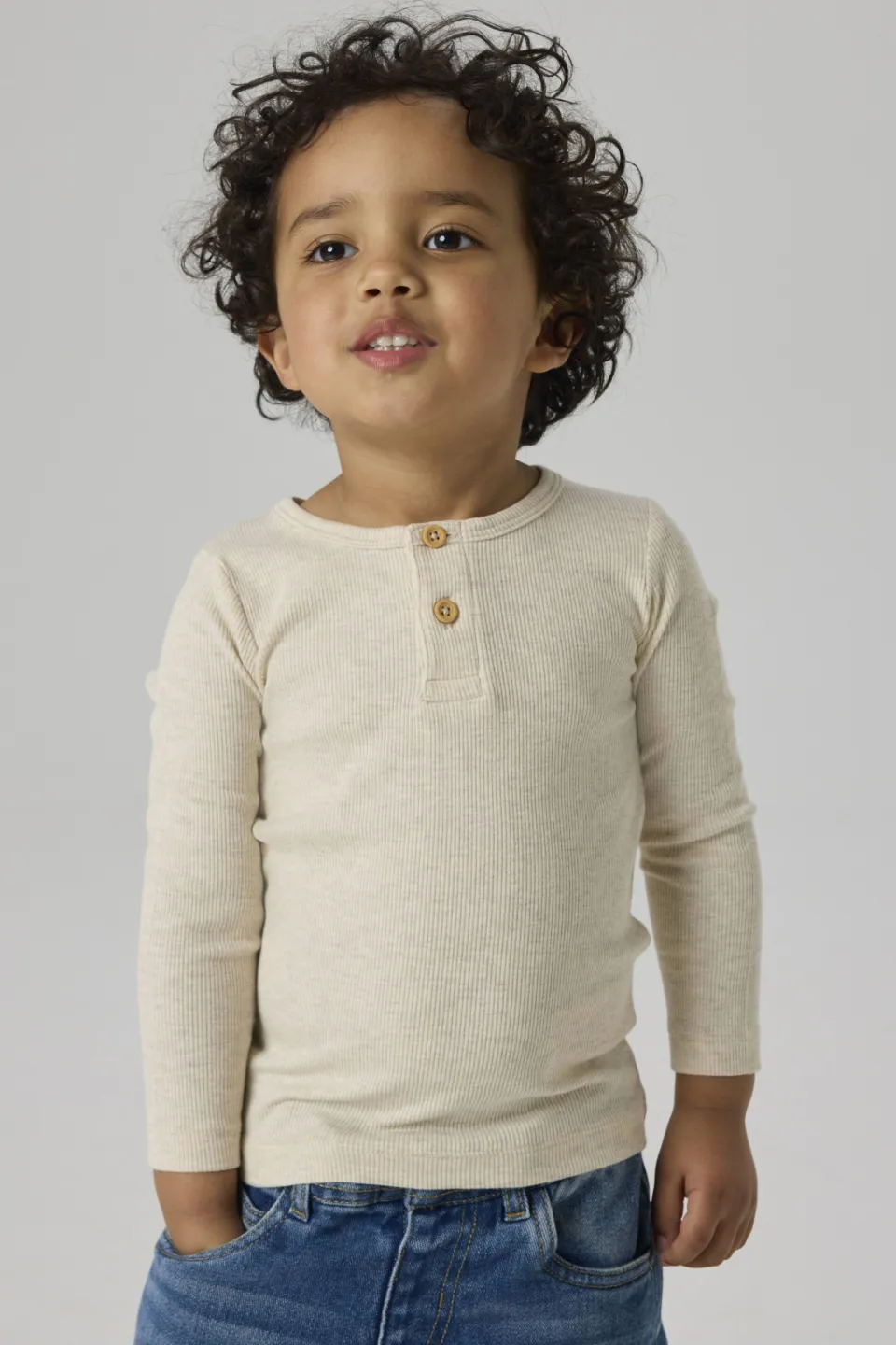 NAME IT MINI longsleeve NMMKAB beige melange, foto 4