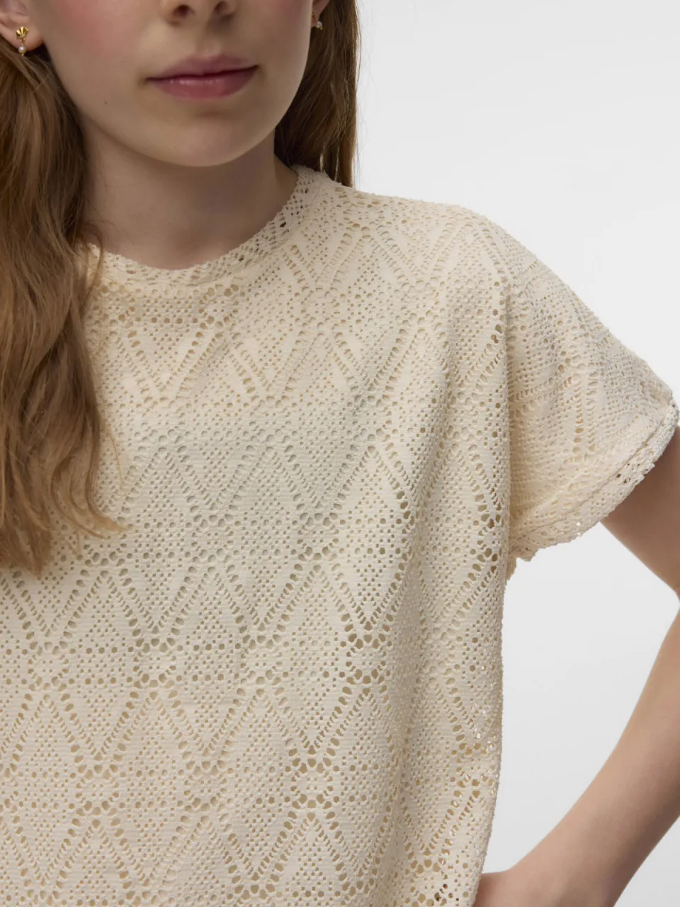 Vero Moda Girl blousetop gebreid ecru, foto 5