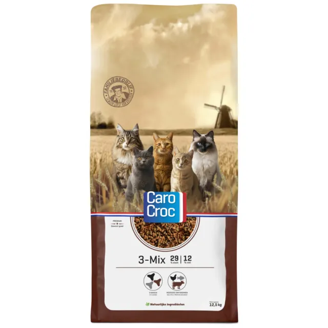 CaroCroc kattenvoer droog 3-mix