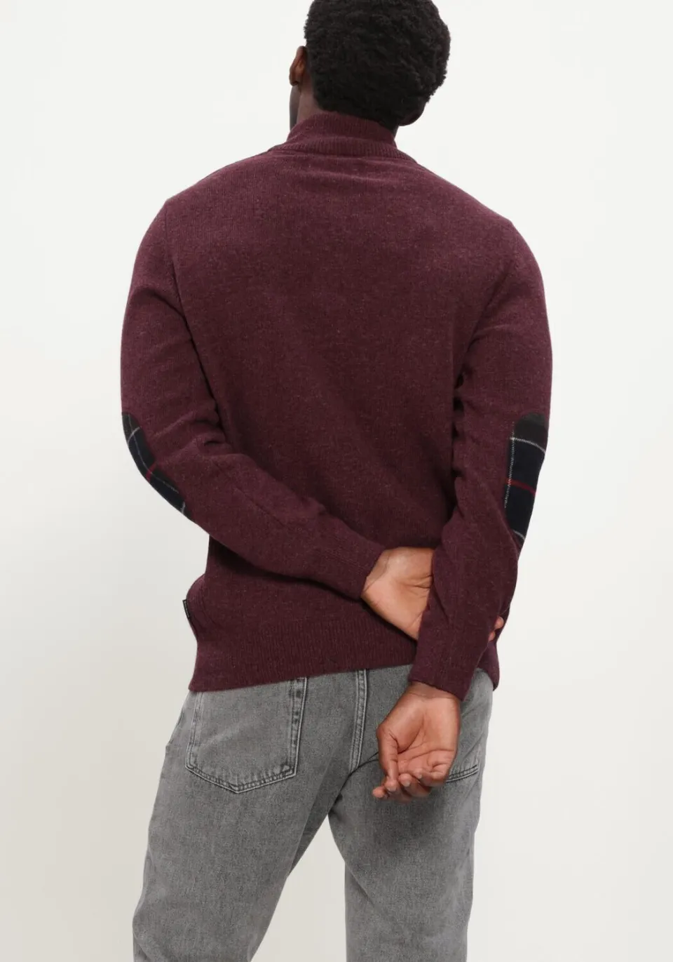 Barbour Heren Truien & Vesten Holden Half Zip Knitted Jumper Knitwear - Bordeaux, foto 4