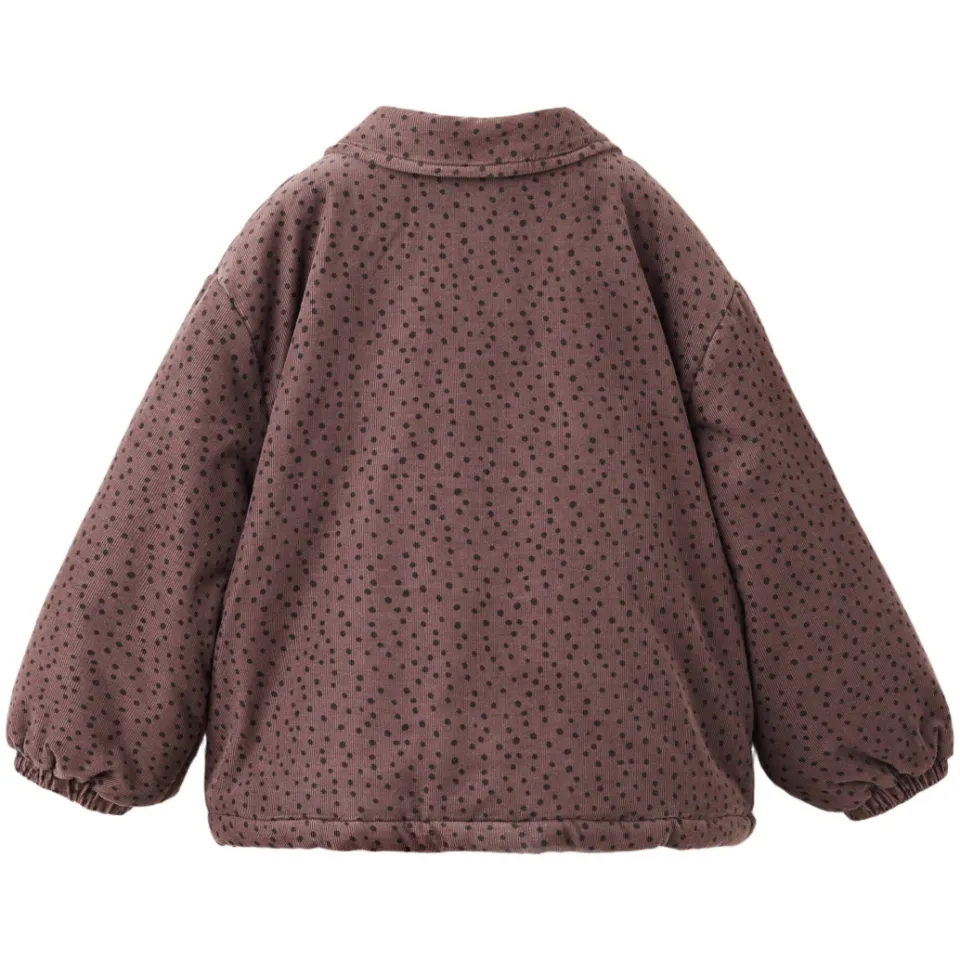 Mango corduroy tussenjas met stippen bruin/zwart, foto 3