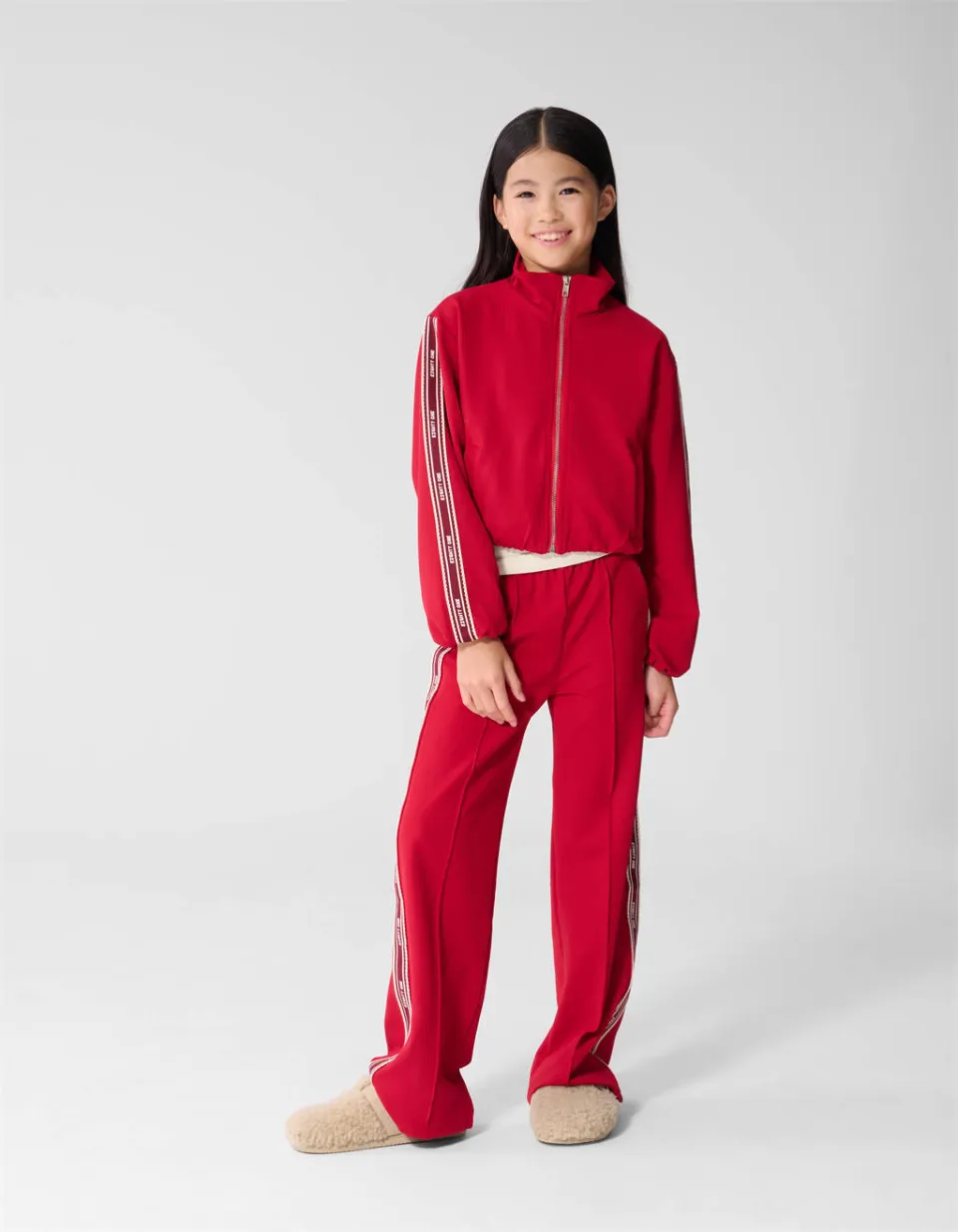 Shoeby wide leg joggingbroek rood