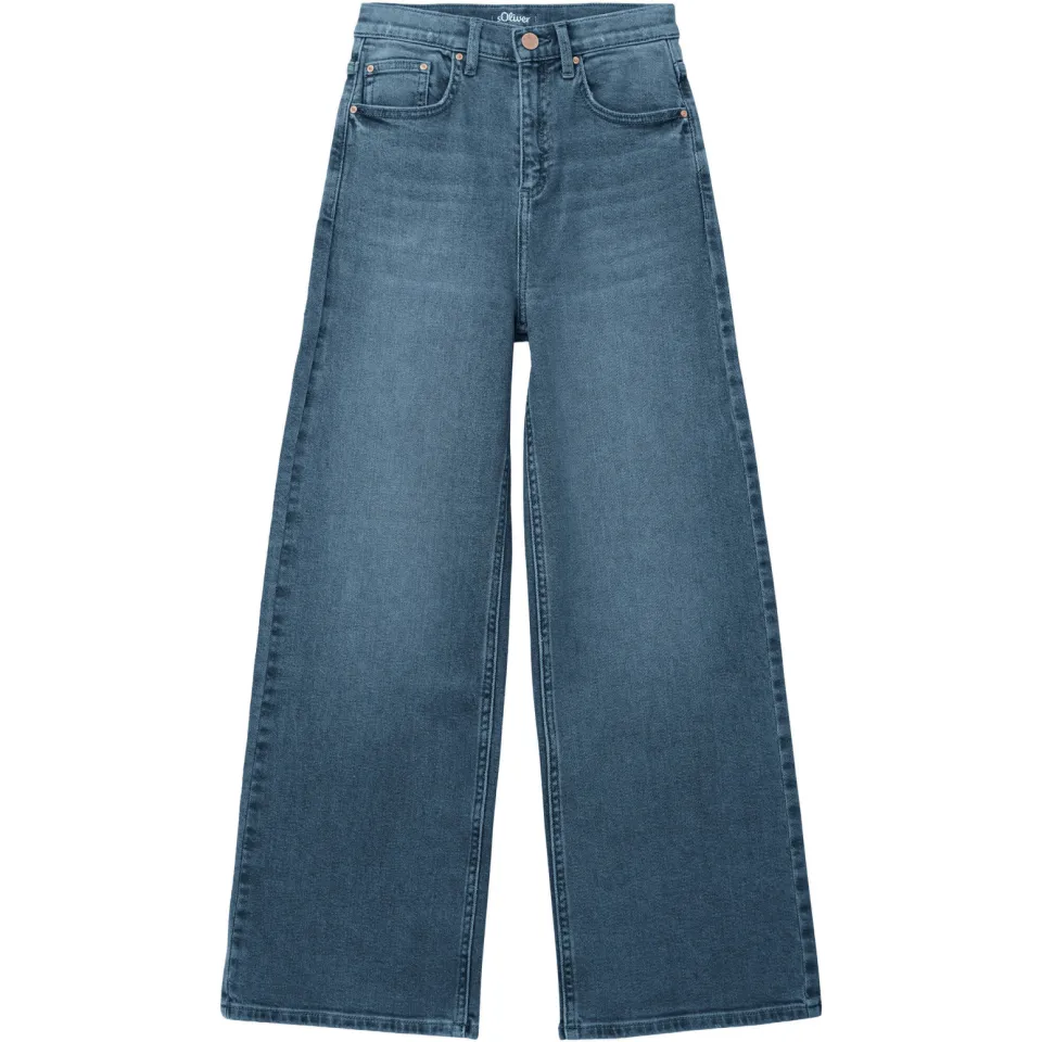 S.Oliver slim fit wide leg jeans - mediumblauw, foto 2