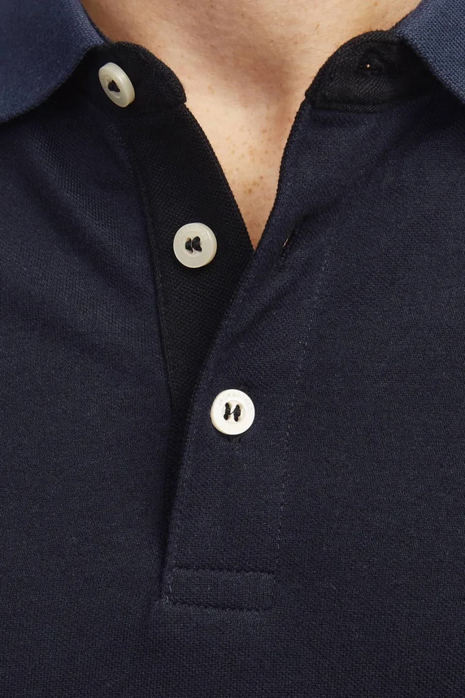 Jack & Jones ESSENTIALS slim fit polo JJEPAULOS donkerblauw dark navy, foto 6