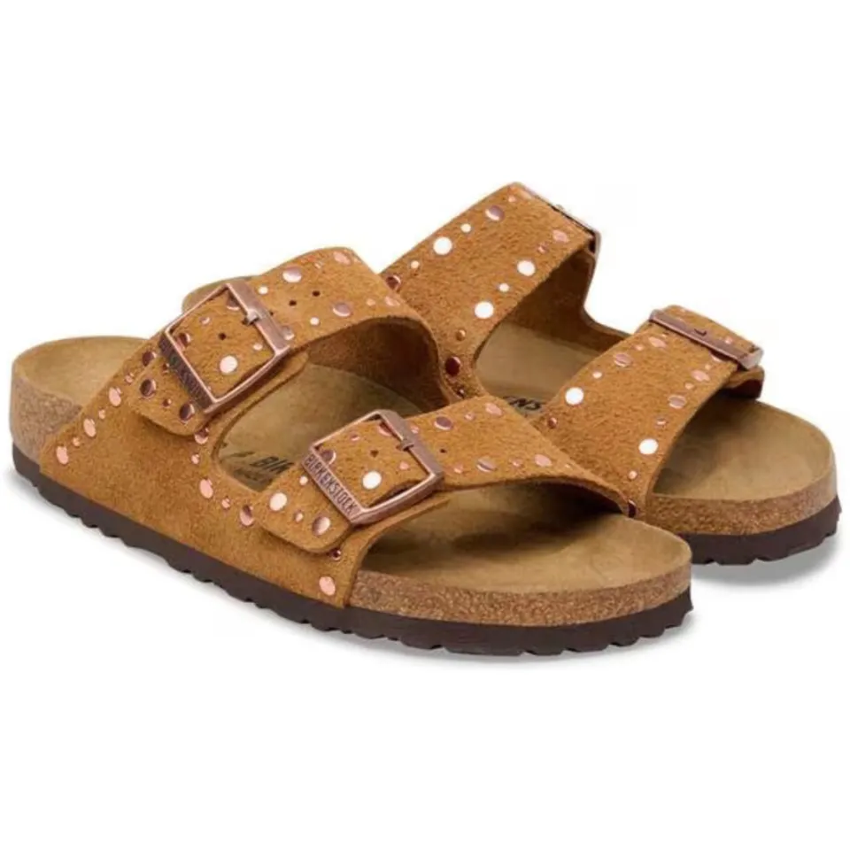 Birkenstock Arizona Rivet slippers bruin