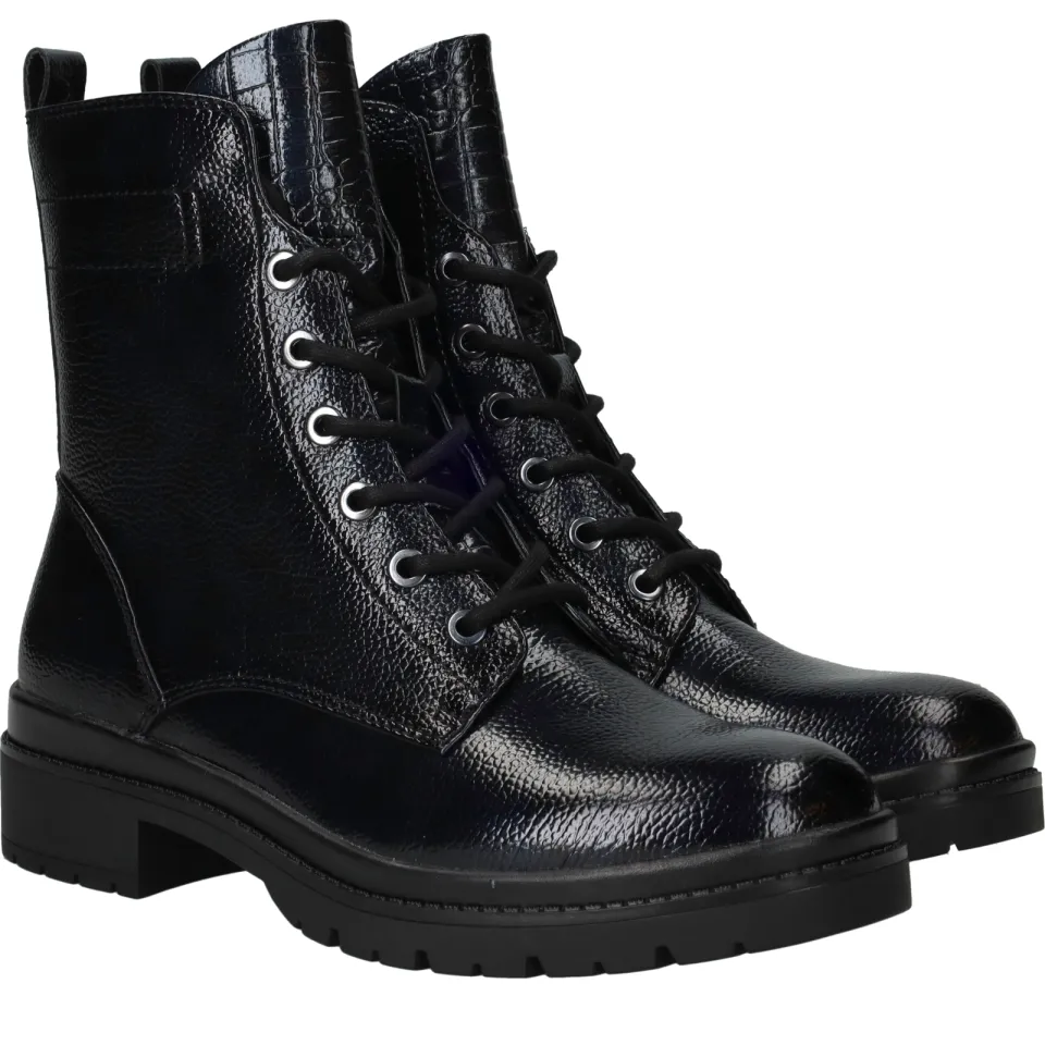 Tamaris veterboots blauw lak, foto 3