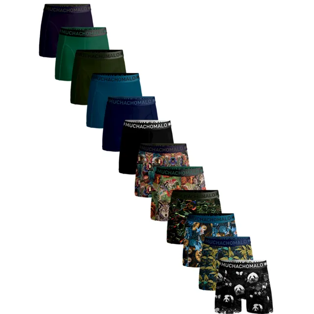 Muchachomalo Heren 12-pack Boxershorts Print/Effen veelkleurig