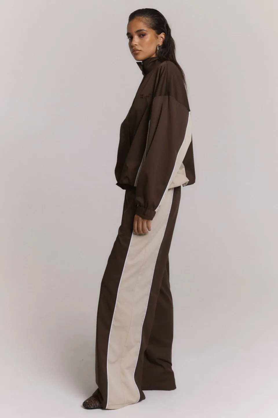 Refined Department wide leg broek - donkerbruin, foto 3