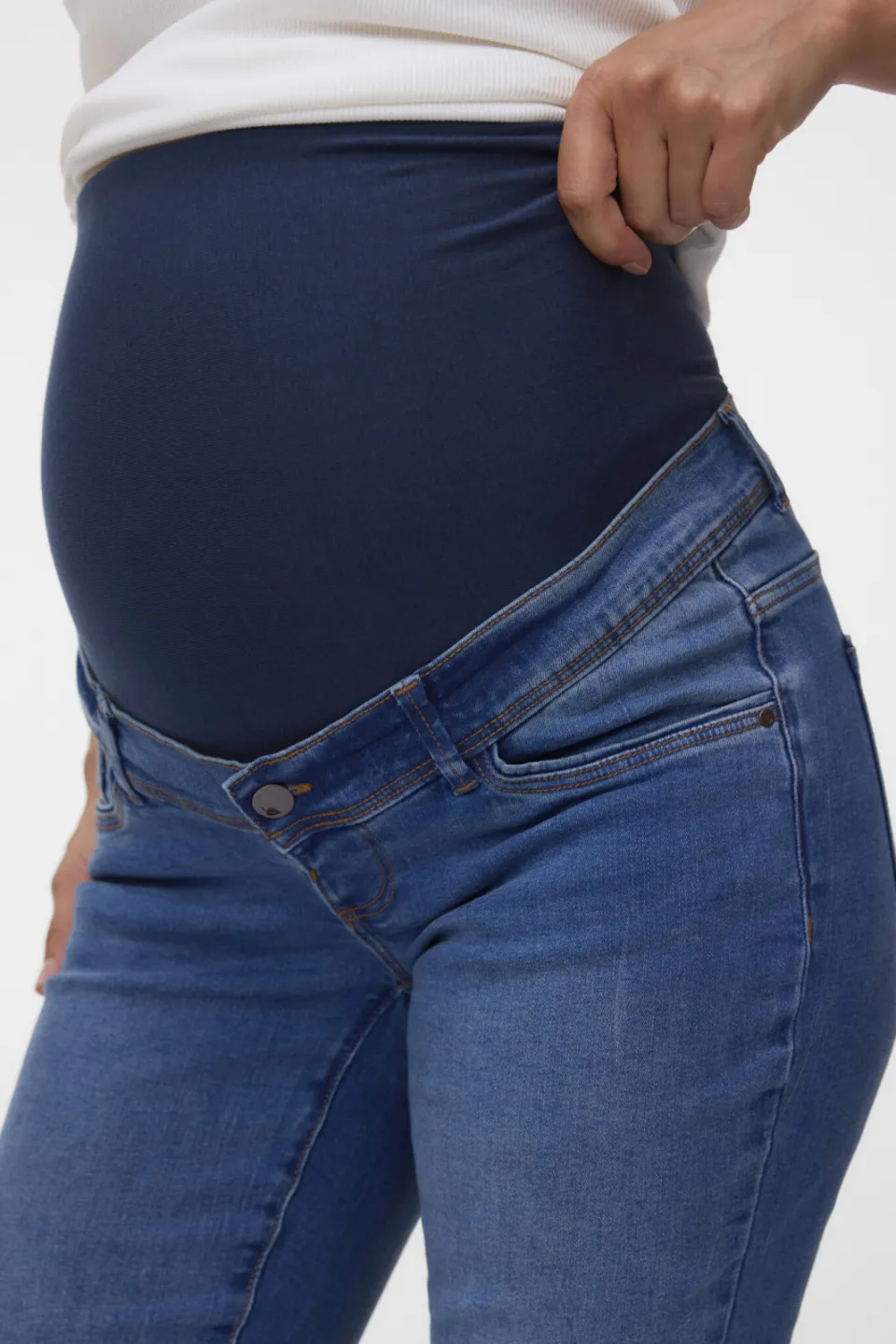 Mamalicious slim fit zwangerschapsjeans MLMILA medium blue denim, foto 5