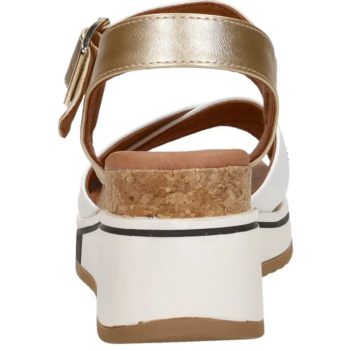 Sub55 sleehak sandalen wit goud, foto 4