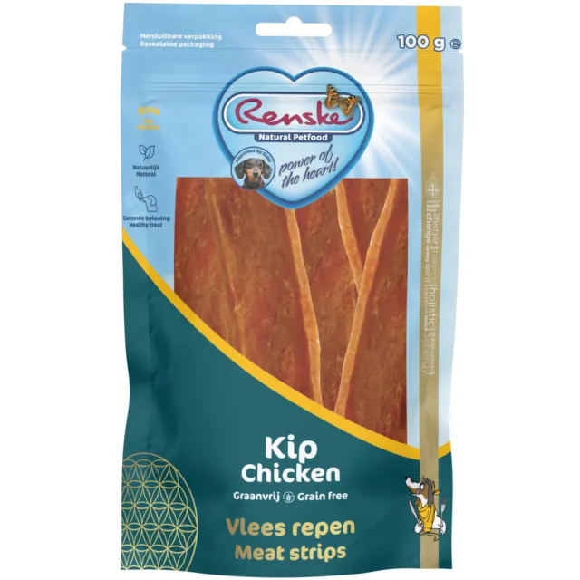 Renske Gezonde Beloning vleesrepen kip hondensnack 100 g, foto 2
