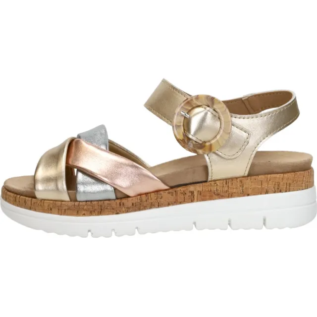 Sub55 Comfort Collection Sami sandalen zwart Goudkleur