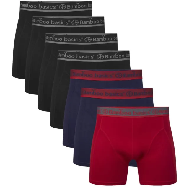 Bamboo Basics boxershort Rico met bamboe (set van 7) zwart/rood/donkerblauw, foto 2