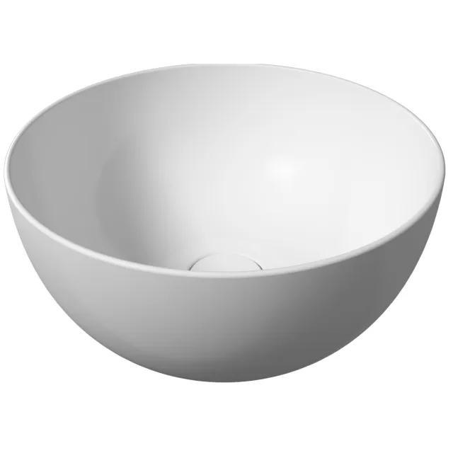 Salenzi Ronde Waskom Opbouw Salenzi Unica Round 40x20 cm Mat Wit (inclusief bijpassende afvoerplug)