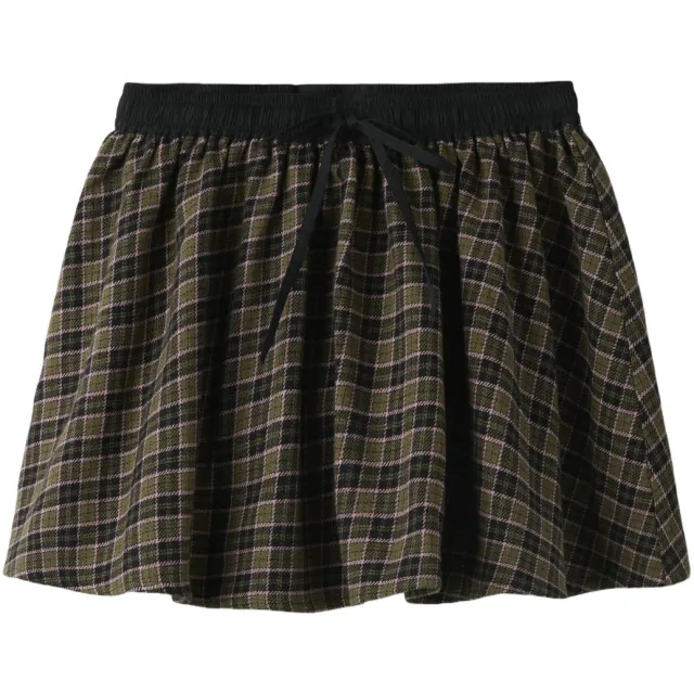NAME IT geruite rok zwart/groen, foto 2
