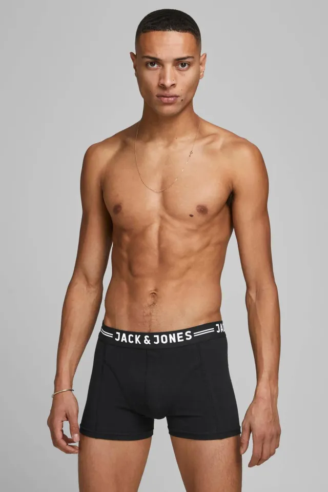 Jack & Jones Sense trunk boxershorts zwart (3-pack) Black