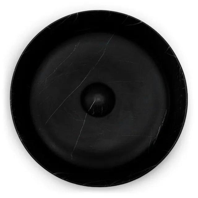 Riho Waskom Riho Marmic Rond 34,6x34,6x11,4 cm Mat Zwart Marmer Keramiek