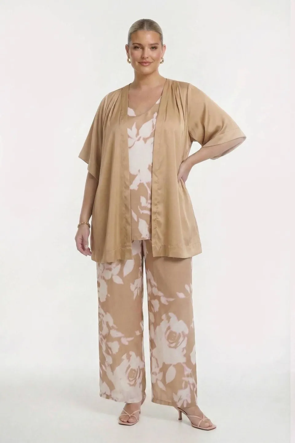 Yoek top Plus Size - lichtbruin, foto 3