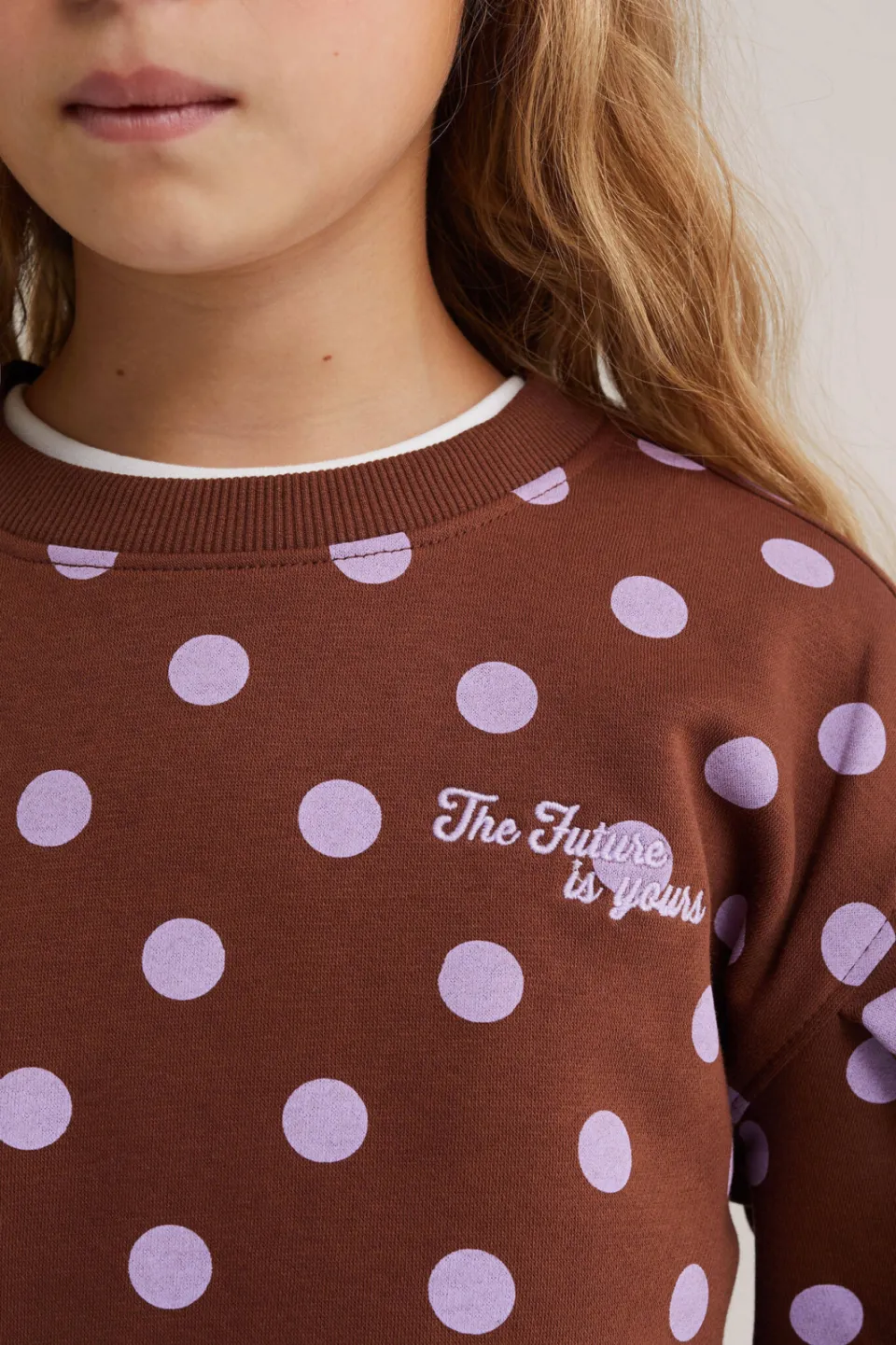 WE Fashion sweater met backprint - bruin/lila, foto 6