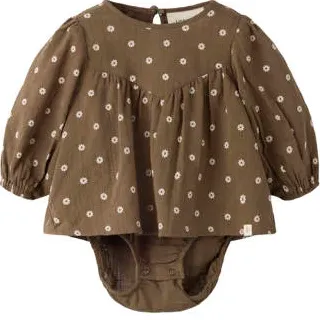 Lil' Atelier gebloemde blousetop bruin