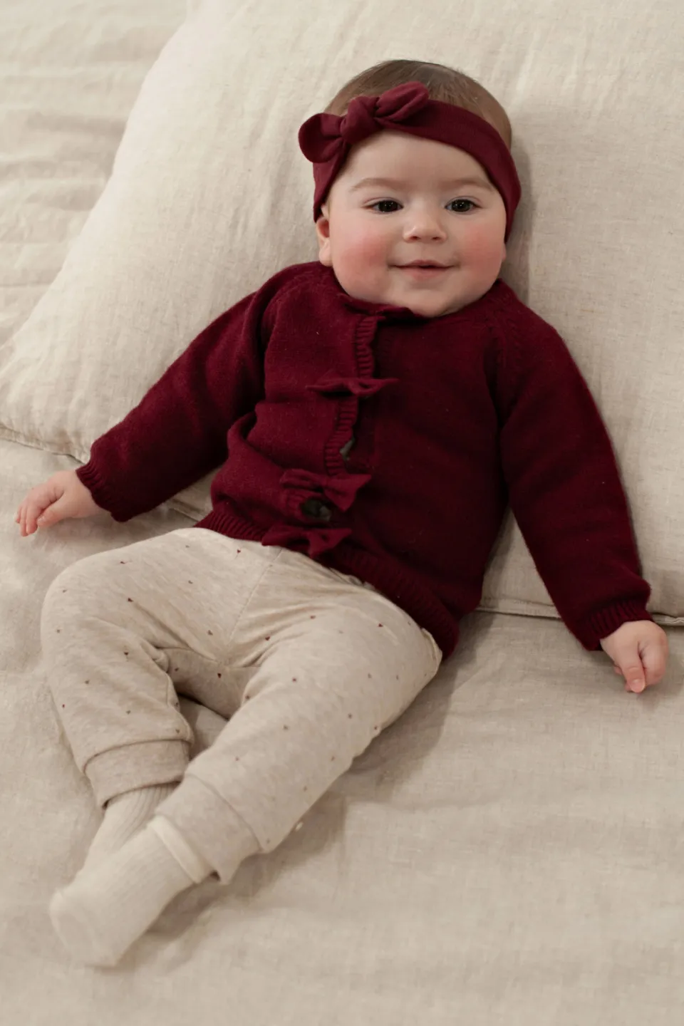 Feetje My Little Love joggingbroek taupe Taupe/bordeaux