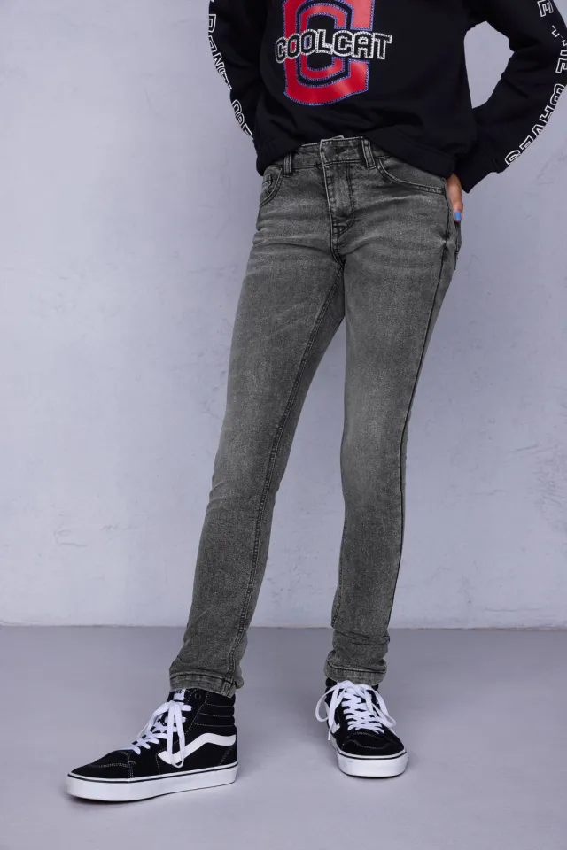 Coolcat Skinny Jeans Doris Grijs Grijze denim