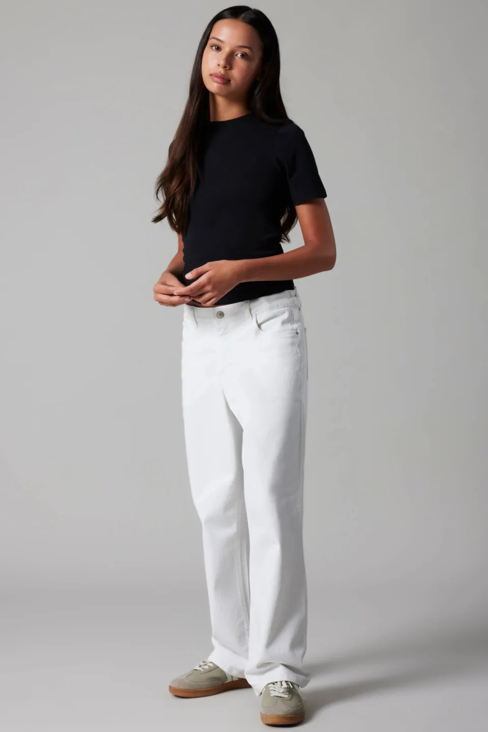 LMTD straight regular waist broek wit Bright White
