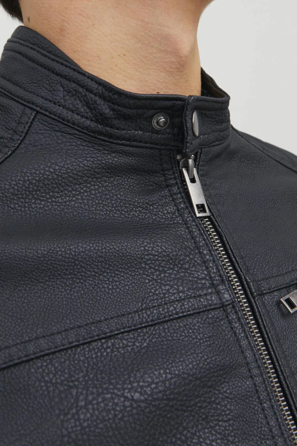 Jack & Jones JJEROCKY imitatieleren jas zwart, foto 6