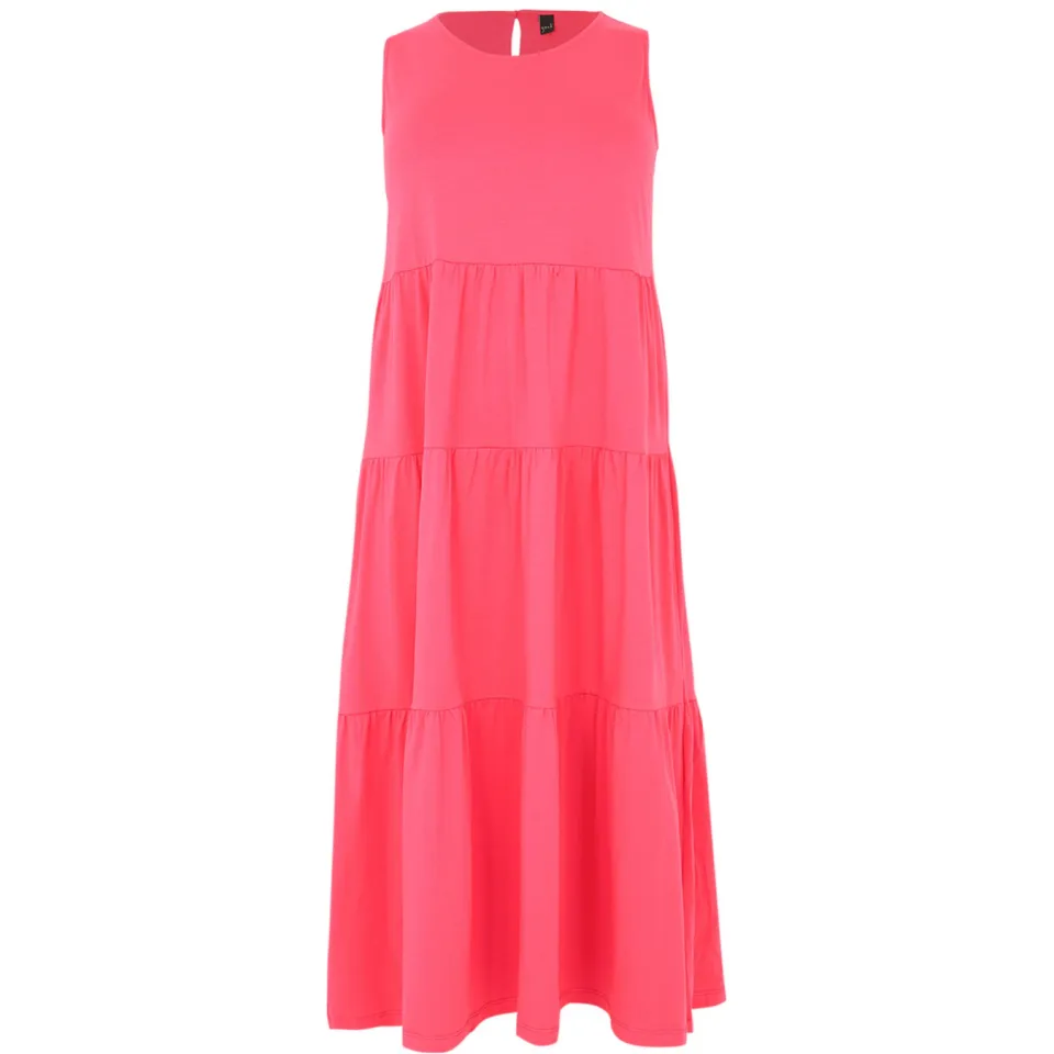 Yoek jurk met ruches roze, foto 2
