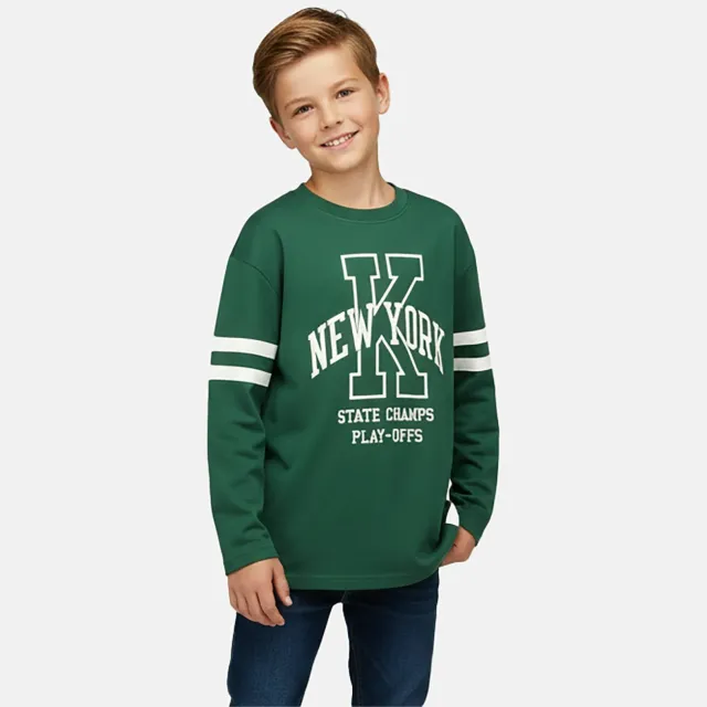 Cars gestreepte longsleeve met tekst - groen