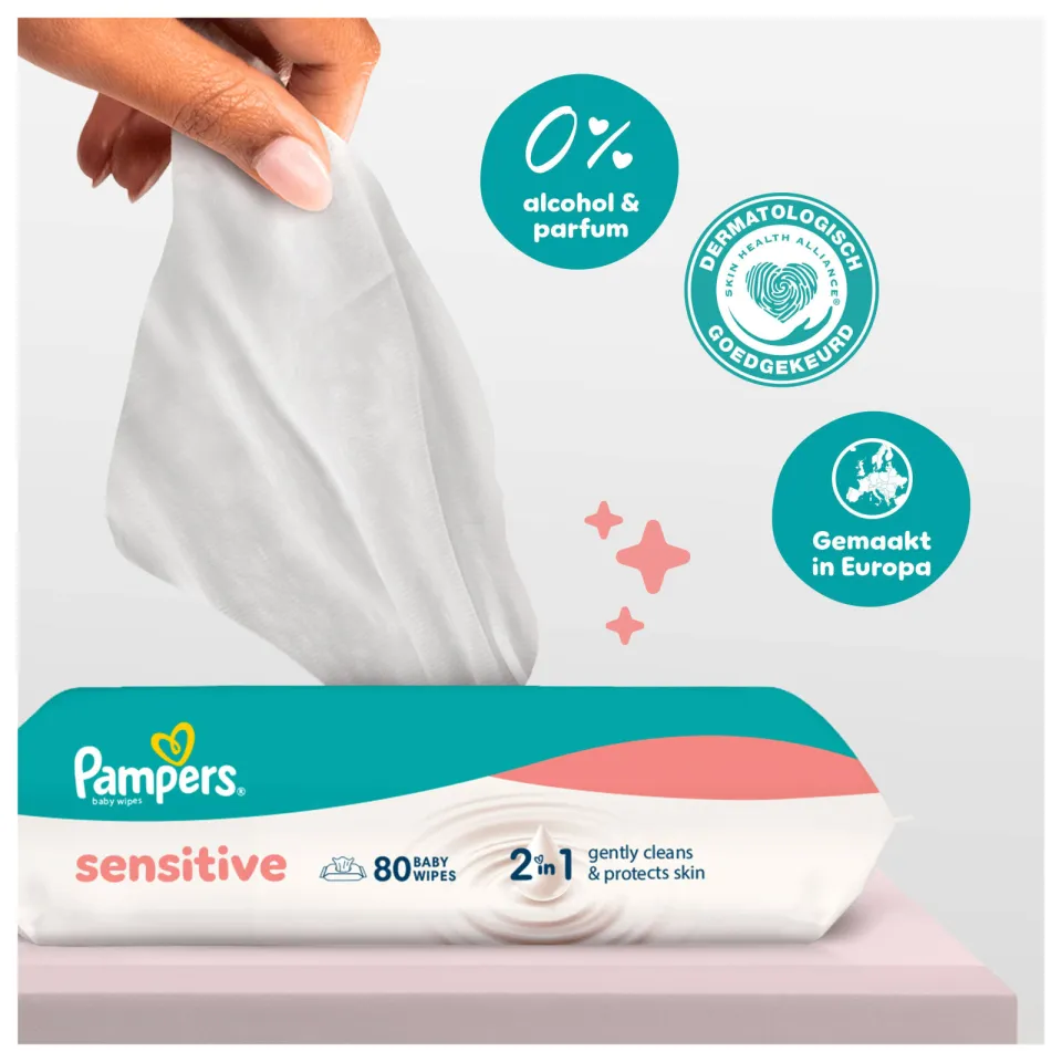 Pampers Sensitive babydoekjes 1200 stuks, foto 5