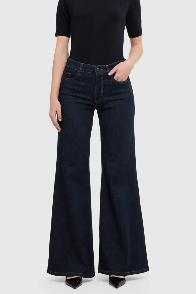 MAC wide flared jeans - donkerblauw