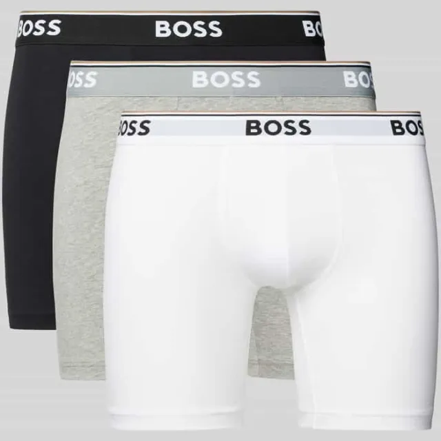 Boss Boxershorts met elastische band met logo in een set van 3 Offwhite