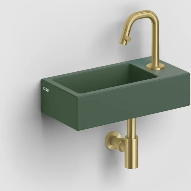 Fonteinkraan Clou Kaldur Met Korte Uitloop Rechts Goud Geborsteld PVD