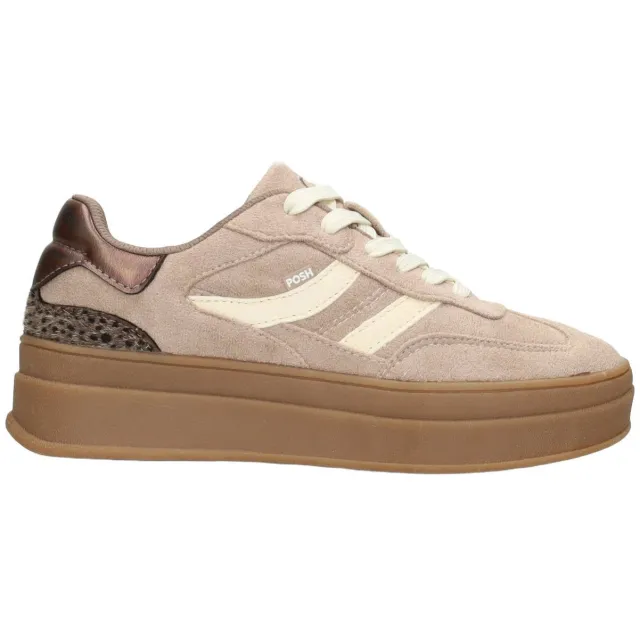 POSH by Poelman Millie leren sneakers - beige
