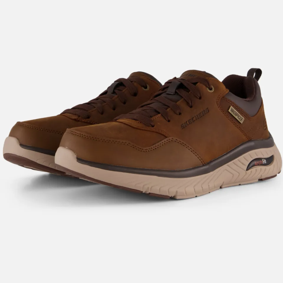 Skechers Arch Fit Crosser Sneakers bruin Leer, foto 2