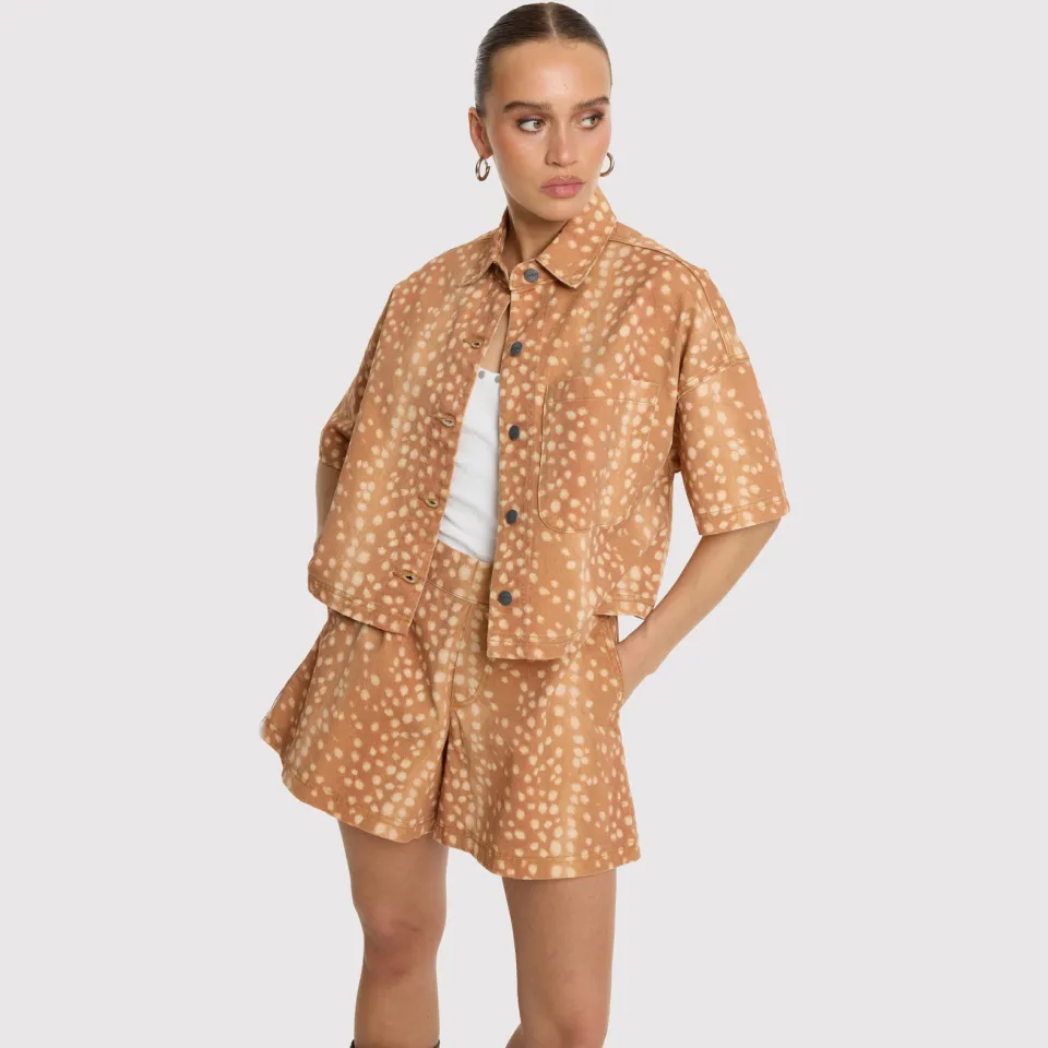 Refined Department blouse met dierenprint camel, foto 4