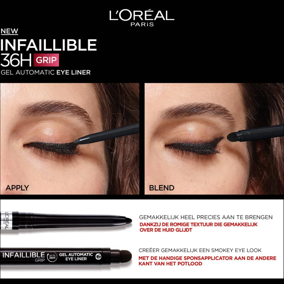 L'oréal Infaillible 36H Grip Gel Automatic eyeliner taupe grey, foto 4