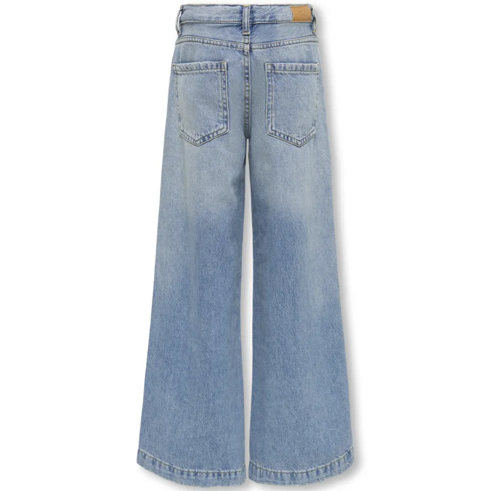 KIDS ONLY GIRL high waist wide leg jeans medium blue denim, foto 4