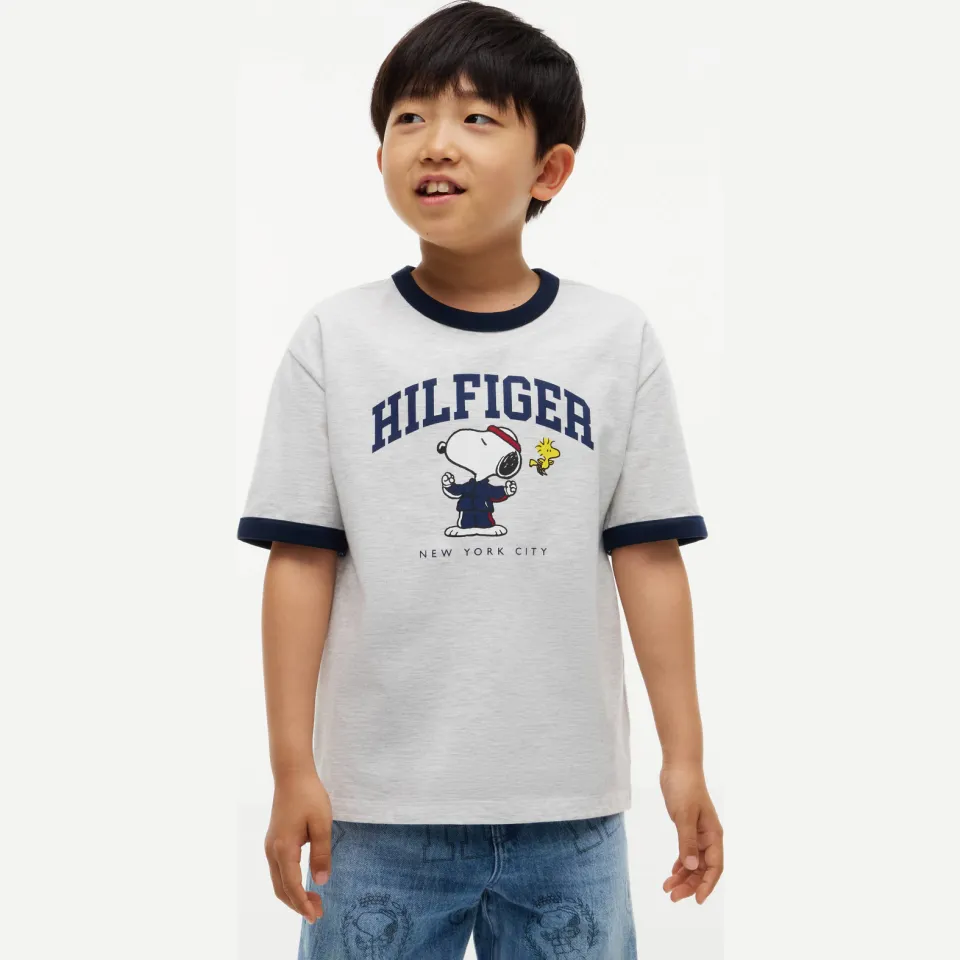 Tommy Hilfiger x Peanuts Snoopy t-shirt grijs melange